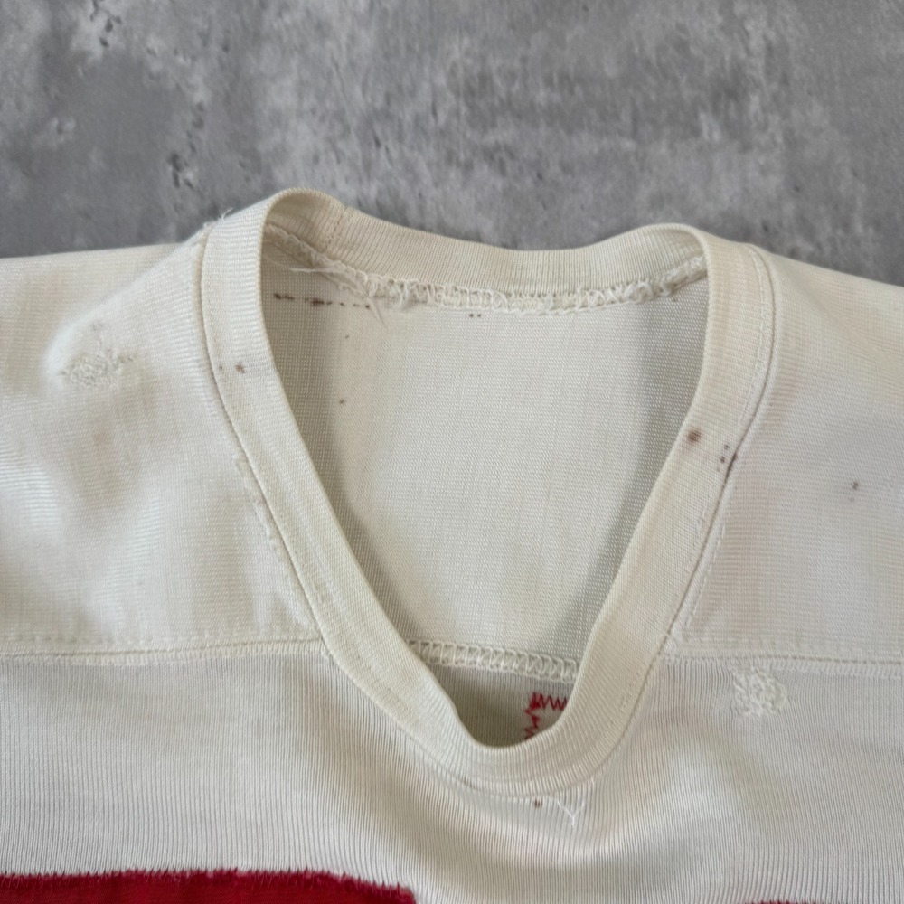 Vintage Wilson Football Jersey Mens 40 White Red Yellow #50 Long Sleeve 50s 60s - Picture 6 of 13
